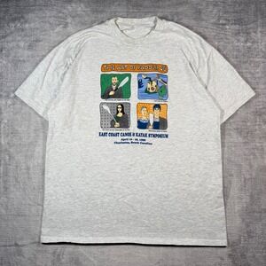 Vtg Kayak Shirt Men XL Grey 1999 Art of Paddling Symposium Funny Artist Parody